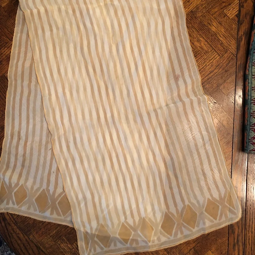 Vintage Vera Silk Skinny Striped Scarf